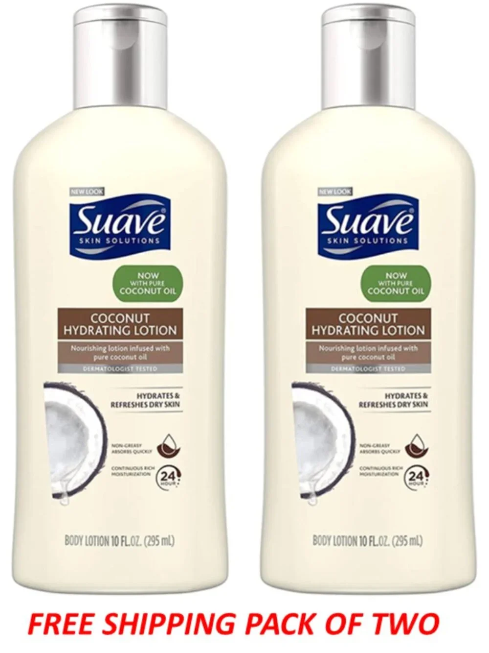 Suave Body Lotion Coconut Oil Hydrating Nourishing (Pack of Two)